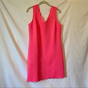 Lilly Pulitzer Mikayla Hot Pink Scallop Shift Dress Size Medium EUC